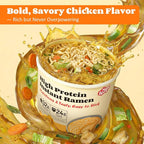 Healspot High Protein Instant Ramen (6 Cups) - 32g Plant-Based Protein, Non-Fried, Low Carb Low Fat, Non-GMO, Keto & Vegan Friendly (Golden-Chicken)