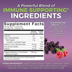 Viva Naturals Sambucus Elderberry Gummies for Adults - 150mg Black Elderberry Vitamin C and Zinc, 3-in-1 Daily Immune Support Gummies, Raspberry Rush Flavor, USDA Organic, Non-GMO, (120 Count)