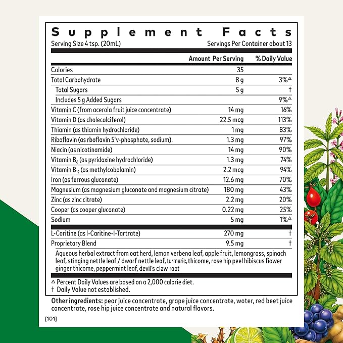 Floradix Iron Sport Liquid Mineral & Vitamin Formula - Daily Nutrition & Energy Support* - Sports Nutrition with Iron, B Vitamins & More - Vegan & Non-GMO - 8.5 fl oz