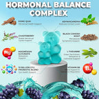 PMS Gummies Hormonal Balance Supplements for Women - Probiotic PMS Vitamins Menstrual Cramp Relief, Hot Flashes Menopause Support - PMS Relief with Dong Quai, Chasteberry, Black Cohosh & Ashwagandha