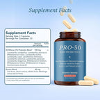 Vitamin Bounty Pro-50 Probiotic 50 Billion CFU - 13 Strain Supplement for Men & Women + Prebiotics - Digestive Health & Gut Support - Lactobacillus & Bifidobacterium - Delayed Release Capsules, 2 Pack