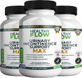 Healthy Flow Urinary Incontinence Support Max, 60 Veggie Capsules, Cranberry Juice Hibiscus Dandelion Formula, 30 Day Supply (3)