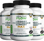 Healthy Flow Urinary Incontinence Support Max, 60 Veggie Capsules, Cranberry Juice Hibiscus Dandelion Formula, 30 Day Supply (3)