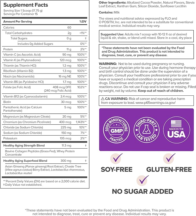 MENO Healthy Aging Collagen & Protein Powder – Support Joint & Bone Health, Lean Muscle Mass, Cognition, Skin & Hair Health – Whey Protein & Collagen – Chocolate Brownie Flavor - 15 Servings