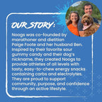 Noogs Sour Energy Chews, Blue Raspberry Blast Electrolyte Energy Gummies, Sour Candy Flavored Alternative to Running Gels, Vegan, Gluten Free & Caffeine Free, 12 Pack