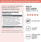 NatureWise Multi Collagen Peptides Pills for Women & Men - Type I, II, III, V, X w/Hyaluronic Acid - Supports Skin, Hair, Joint Health* - Grass Fed, Gluten Free, Non-GMO - 90 Capsules[30 Day Supply]