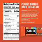 KIND Nut Bars, Peanut Butter Dark Chocolate, Healthy Snacks, Gluten Free, 8g Protein, 12 Count