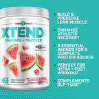 Scivation XTEND EAA + BCAA Powder | Muscle Recovery & Lean Muscle Growth | 9 Essential Amino Acids for Intra Workout or Post Workout Recovery | 10g EAAs Per 2 Servings | Watermelon 40 Servings