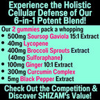 Soursop Graviola Curcumin Lycopene Broccoli Sprouts Sulforaphane Extract Gummies with Turmeric Curcumin Ginger Black Pepper, Sour Sop Guyabano Leaf Supplement, Chew Chewable Pills Capsules Supplements