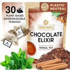 BREWIX, Chocolate Elixir Rooibos Herbal Tea (30 Pyramid Tea Bags) | Rooibos with Cinnamon, Spearmint, Peppermint | Dessert Tea | Chocolate Tea