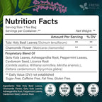 FreshDrinkUS, Tulsi Sleep Tea Bags | 75 Tea Bags | Herbal Blend with Tulsi Holy Basil, Chamomile, Gotu Kola, Ashwagandha & Peppermint | Naturally Caffeine-Free, Relaxing Evening Herbal Tea. Vegan