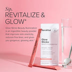 Serovital Glow Sticks Sugar-Free Powder Drink Mix with Hyaluronic Acid Ceramides Electrolytes for Skin Hydration in 14 Days Sun-Kissed Citrus Flavor 28 Packets