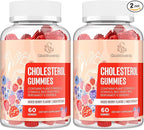 Cholesterol Supplement with Plant Sterols & Stanols, Guggul, Bergamot Orange Extract, Red Yeast Rice, Cholesterol Complex Gummies, Mixed Berry Flavor, 120 Counts