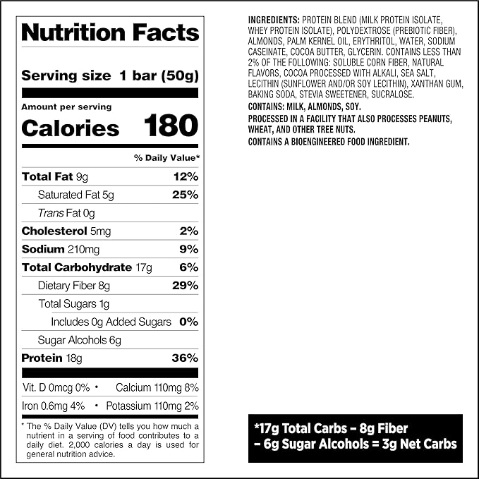 Quest Nutrition Dipped Cookies & Cream Protein Bars, High Protein, Low Carb, Gluten Free, Keto Friendly, 4 Count