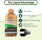 SBR Nutrition MAX Absorption, Vitamin D3 + K2 (MK-7) Liquid Drops with MCT Oil, Peppermint Flavor, Helps Support Strong Bones and Healthy Heart