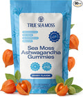 TrueSeaMoss Ashwagandha Gummies for Women & Men – Vegan Formula with Sea Moss, Bladderwrack & Burdock Root – 60 Gummies (Pouch May Vary)