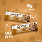 Quest Nutrition Mini Chocolate Chip Cookie Dough Protein Bars, 8g Protein, 1g Sugar, 2g Net Carbs, Gluten Free, 14 Count
