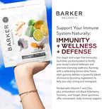 Barker Wellness Immunity Gummies with Vitamin C, Zinc, Elderberry, Turmeric & Ginger for Daily Immune Support | Vegan, Sugar-Free, Lemon-Lime Flavor | Seasonal Wellness Essentials, 60 Count