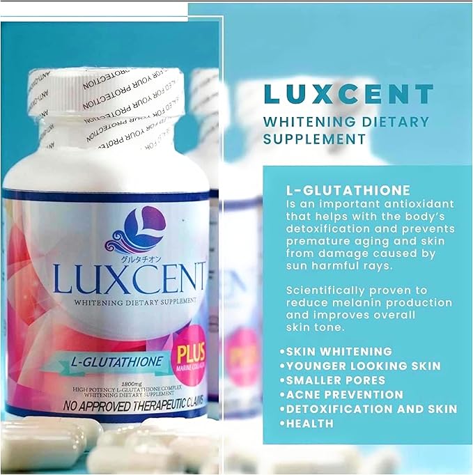 Pure Beauty Collagen Luxcent Luminous Caps L-Glutathione with Marine Collagen Japan Formula, 60 Capsules