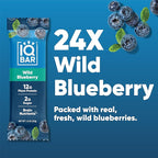 IQBAR Clean Plant Protein Bars - Wild Blueberry - 24 Count - Keto, Vegan, High Fiber, Gluten and Dairy Free, Low Sugar Snack - Brain and Body Nutrients for Focus, Energy, Meal Replacement