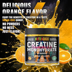 NSF Certified Creatine Gummy - Creatine Monohydrate Gummies for Men & Women-5g of Creatine Monohydrate per Serving - Sugar Free,Vegan, Organe Electrolyte Chews, 135 Count