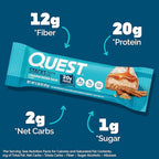 Quest Nutrition Stacks Protein Bars, Cinnamon Brown Sugar, 20g Protein, 2g Net Carbs, 1g Sugar, High Fiber, Low Sugar, Gluten Free, 4 Count