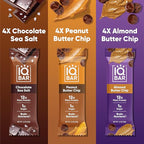 IQBAR Clean Plant Protein Bars - Chocolate Lovers Variety - 12 Count - Keto, Vegan, High Fiber, Gluten and Dairy Free, Low Sugar Snack - Brain and Body Nutrients for Focus, Energy, Meal Replacement
