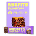 Misfits Vegan Protein Bars - Sweet Caramel Fudge | Nutrition Bars - 15g Protein, 1g Sugar, Plant-based, Low Carb, Non-GMO, Gluten Free Snacks | Pack of 12