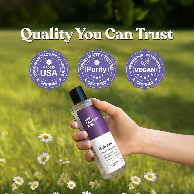 Her Fantasy Box | Refresh pH Balancing Shower Gel - Natural Feminine Hygiene Solution for Gentle Cleansing, Odor Control, and Skin Nourishment - pH-Balanced Formula for All Skin Types (8 oz)