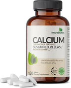 Futurebiotics Calcium 1200 MG Per Serving Sustained Release with Vitamin D3 1000 IU Per Serving Non-GMO, 180 Vegetarian Tablets