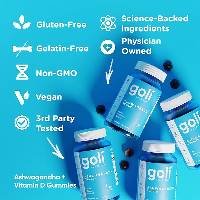 Goli Stress Less, Glow More, Digest Better Bundle - World's First 3-in-1 Pre, Post, Probiotic, Women's Complete Multi All 13 Essential Vitamins, Ashwagandha & Vitamin D Gummies, Vegan