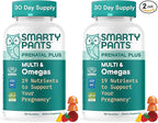 SmartyPants Prenatal Multivitamin Gummies, Omega 3 (DHA/EPA), Methylfolate, Biotin, Vitamin D3, C, Vitamin B12, B6, A, K & Zinc, Gluten Free, 120 Count (40 Day Supply) (Pack of 2)