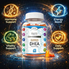 VAITE DHEA 50mg Gummies for Men and Women – Hormone Balance, Energy & Mood Support – Immune System Booster – Vegan, Gluten-Free, Non-GMO – Perimenopause & Menopause Supplement 60 Chews