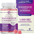Magnesium Citrate Gummies | Extra Strength for Calm, Relaxation & Digestion | High Absorption Magnesium Gummies for Adults | Vegan, Non-GMO | Raspberry Flavor Mag Gummy | 60 Ct, 1 Month Supply