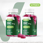 VITEEY Zinc Gummies for Men and Women - Zinc Supplements 50mg - Immune Boost & Skin Health - Vegan, Gluten Free - 120 Count
