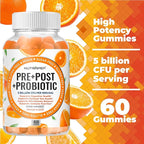NutraPep Prebiotic Probiotic & Postbiotic Gummies for Women Men & Kids Children - High Potency 5 Billion CFU - Sugar-Free & Gluten Free