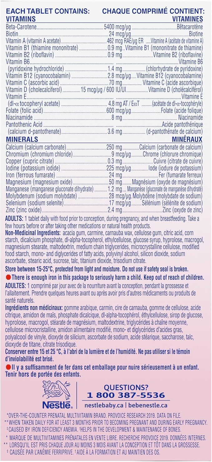 Materna Nestle Prenatal Postpartum Vitamin & Mineral Supplement 100 Tablets
