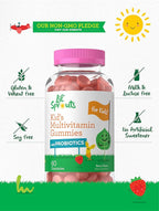 Carlyle Kids Multivitamin Gummies with Probiotics | 60 Chewables | Berry Flavor | Vegetarian, Non-GMO, Gluten Free Children's Supplement | by Lil' Sprouts | Packaging May Vary