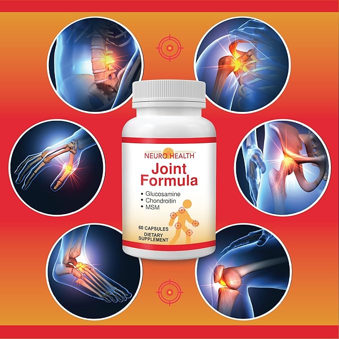 Neuro Health Joint Formula with Glucosamine, Chondroitin and MSM, 60 Capsules (1 Bottle) Turmeric/Joint Support Supplement for Bones, Back, Knees, Hands/Used for Cartilage & Joint Support