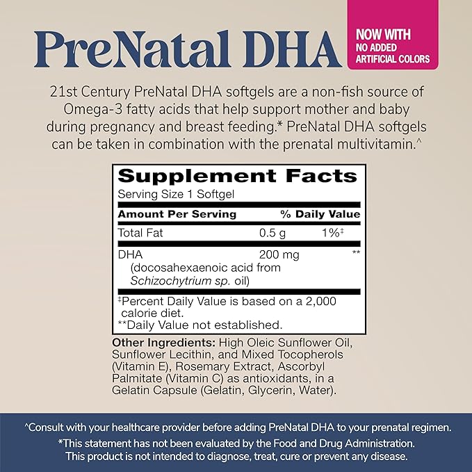 21st Century PreNatal DHA Softgels, 30 Count