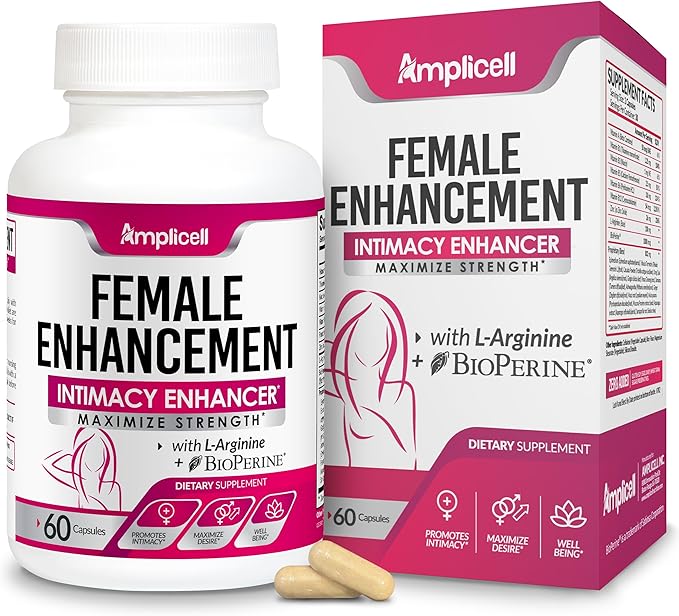 AMPLICELL Women’s Vitality & Libido Support – Hormone, Mood & Energy Balance with Maca, Dong Quai, Ginseng, Ashwagandha & Herbal Aphrodisiac Blend – 60 Capsules