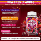 2 Packs-Magnesium Complex Gummies for Women Men，16 in 1 Calm Magnesium Gummy with Glycinate Citrate Malate Taurate - Ashwagandha, L-Theanine, D3&Zinc for Relaxation, Sleep, Muscle&Heart Support, Berry