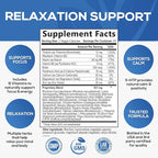 Stress Support Supplement - Extra Strength Ashwagandha, GABA, Magnesium, L-Theanine for Relief - Supports Mood & Focus - Naturally Calm, Unwind & Relax - Eases Tension & Nervousness - 60 Capsules