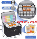 LEFOR·Z Medicine Storage Bag,Double Layers Pill Bottle Organizer Bag Empty with Lockable Zipper&Adjustable Divider,Medication Travel Carrying Bag for Pills,Vitamins,Medical Supplies