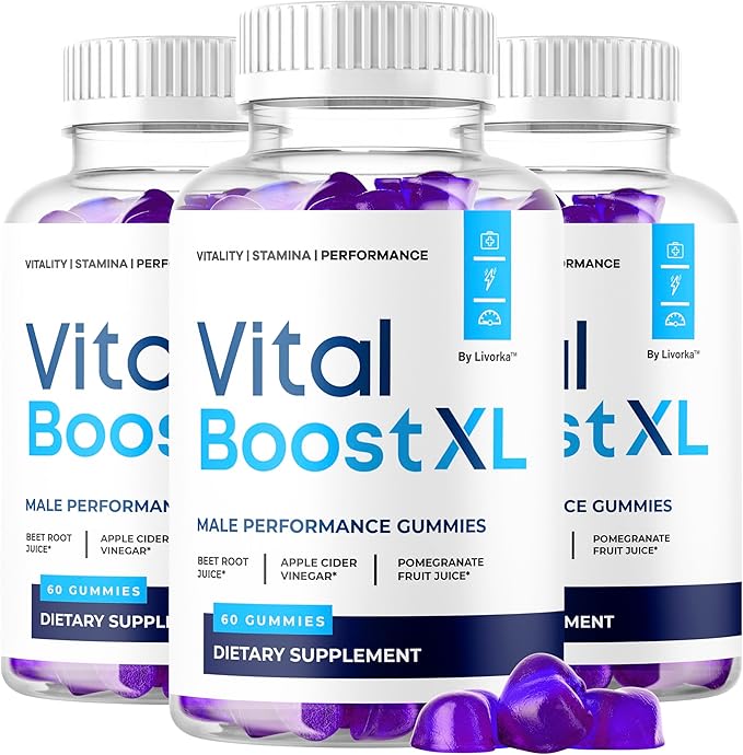 (3 Pack) Vital Boost XL Gummies - Official VitalBoost XL Gummys For Men Premium Natural Ingredients - Maximum Strength, Advanced Formula Support For Overall Health & Wellness, 180 Gummies For 3 Months