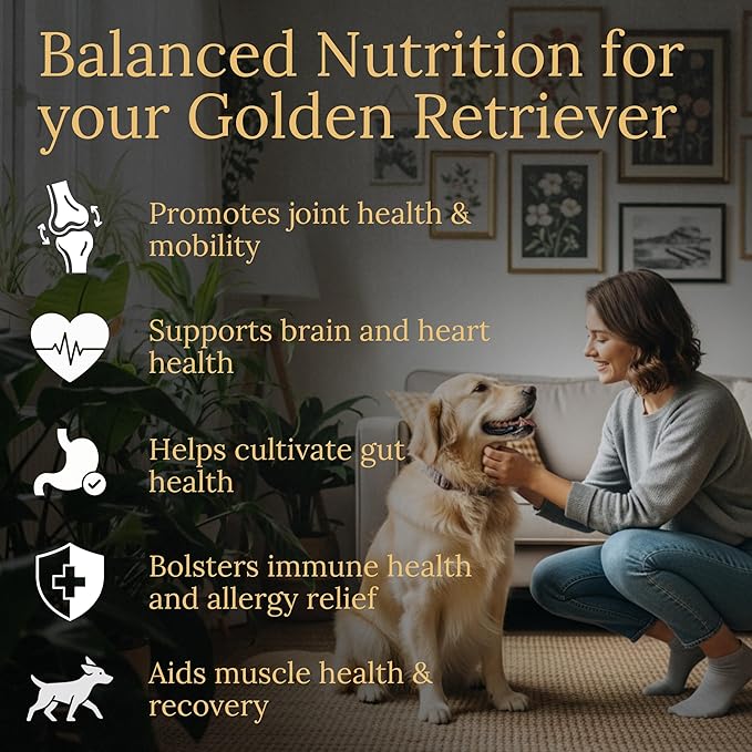 Multivitamins, Balanced Nutrition for Your Golden Retriever, 90 Count, Made in the USA with Real Bacon