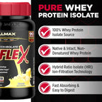 ALLMAX ISOFLEX Pure Whey Isolate Protein Powder - Gluten Free, Low Lactose, Sugar-Free - High-Protein, Clean, Keto-Friendly for Pre Post Workout Supplement for Women and Men | Banana, 2lb