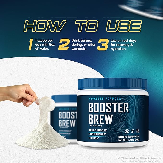 (2 Pack) Booster Brew Powder - BoosterBrew Energy & Stamina Powder Formula – Premium Performance Drink Mix, Focus & Drive Support, Easy-to-Mix and Great Tasting (60 Servings)