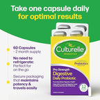 Culturelle Pro Strength Daily Probiotics For Digestive Health (2 Month Supply) with Prebiotics for Women & Men, Supports Occasional Diarrhea, Gas & Bloating, Gluten & Soy Free, 60 Count