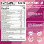Womens Multivitamin Gummy, Methylated Multivitamin for Women, Biotin, Methylfolate, Iron, Collagen, Vitamins A C D, B Complex, Antioxidants for Women's Daily Support, Beauty, Immune, No Sugar, 60 Cts